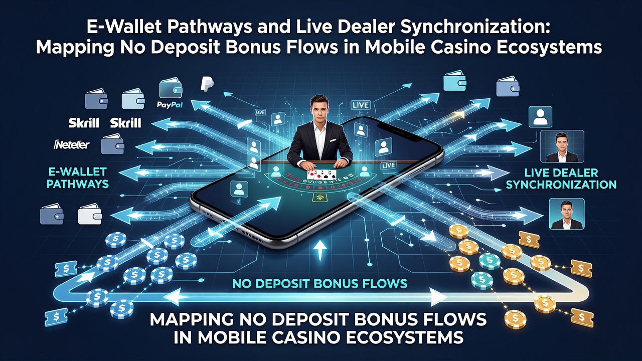 Diagram van e-wallet integratie met mobiele live dealer platforms en bonusstromen