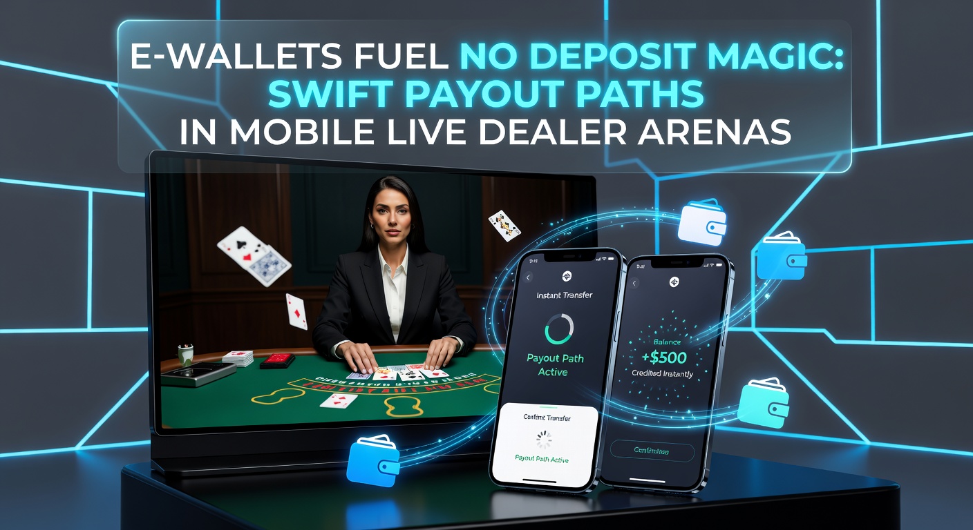 Mobiele interface van een live blackjack tafel met e-wallet uitbetalingsopties en no deposit bonus balk