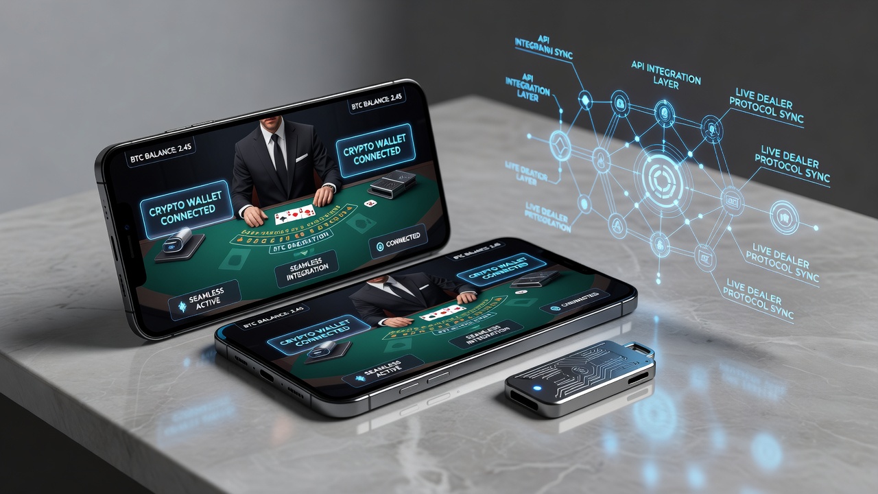 Crypto wallet integratie in mobiele live dealer omgevingen
