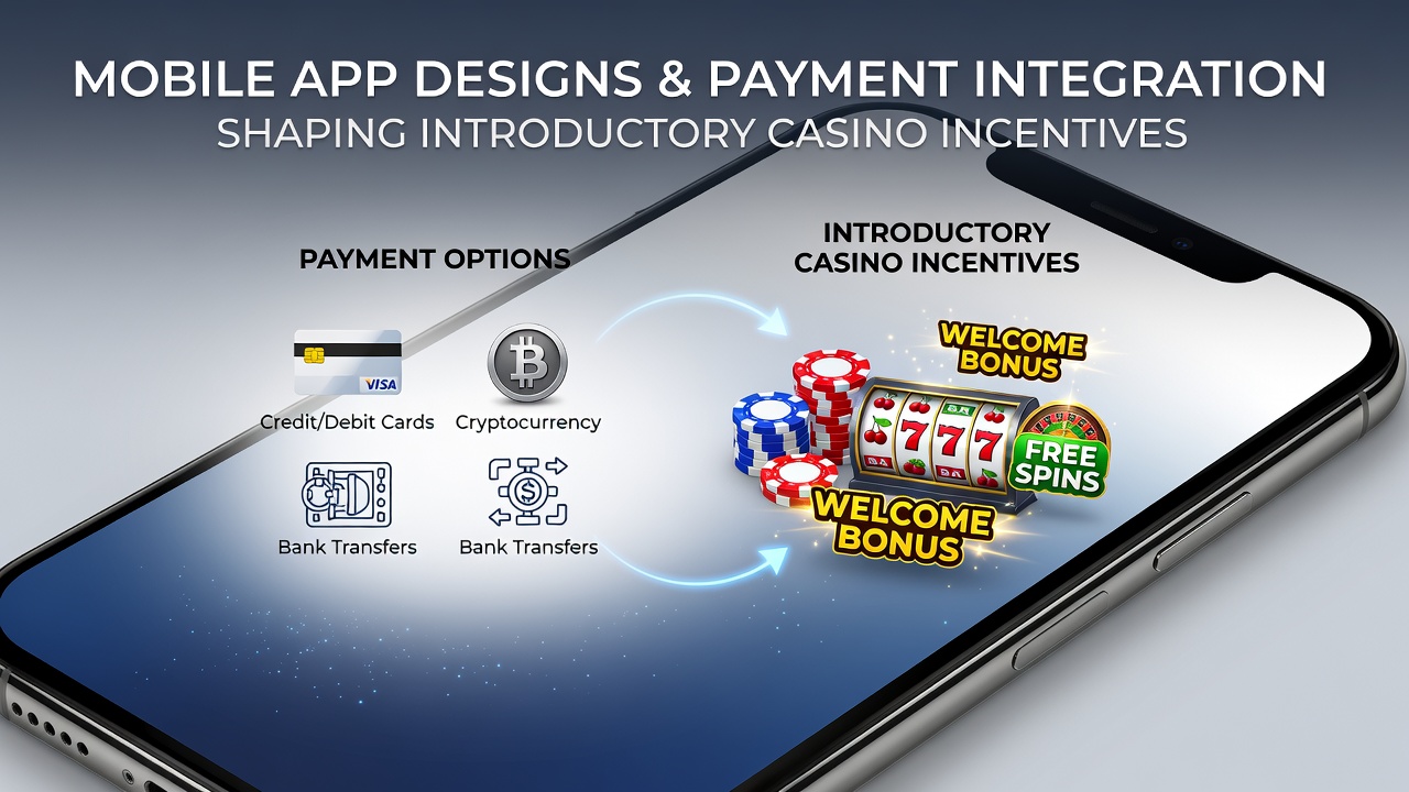 Mobiele app interface met geïntegreerde betalingsopties en casino bonussen