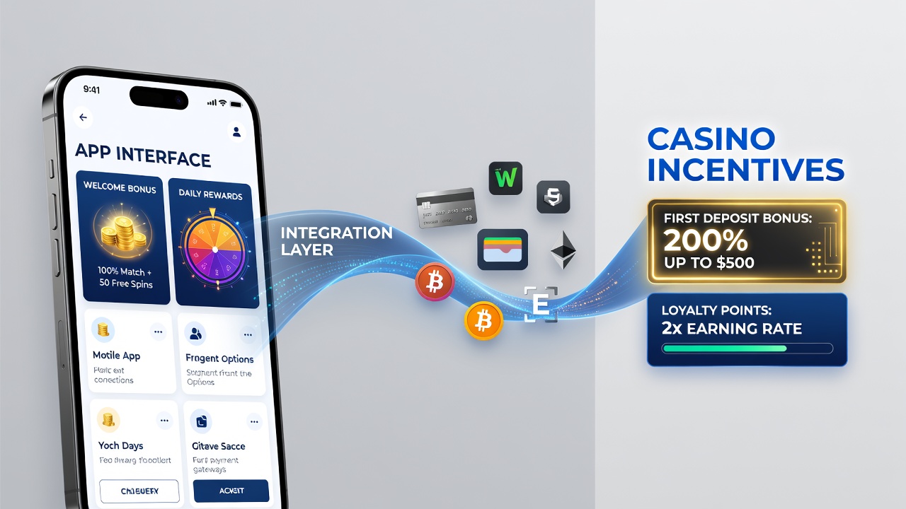 Detail van mobiele casino app met betalingsintegratie en bonusactivering