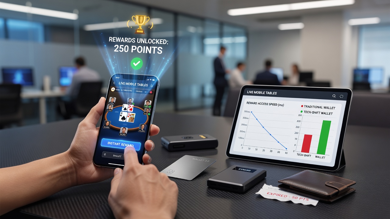 Illustratie van mobiele live casino interfaces met geïntegreerde e-wallet verbindingen