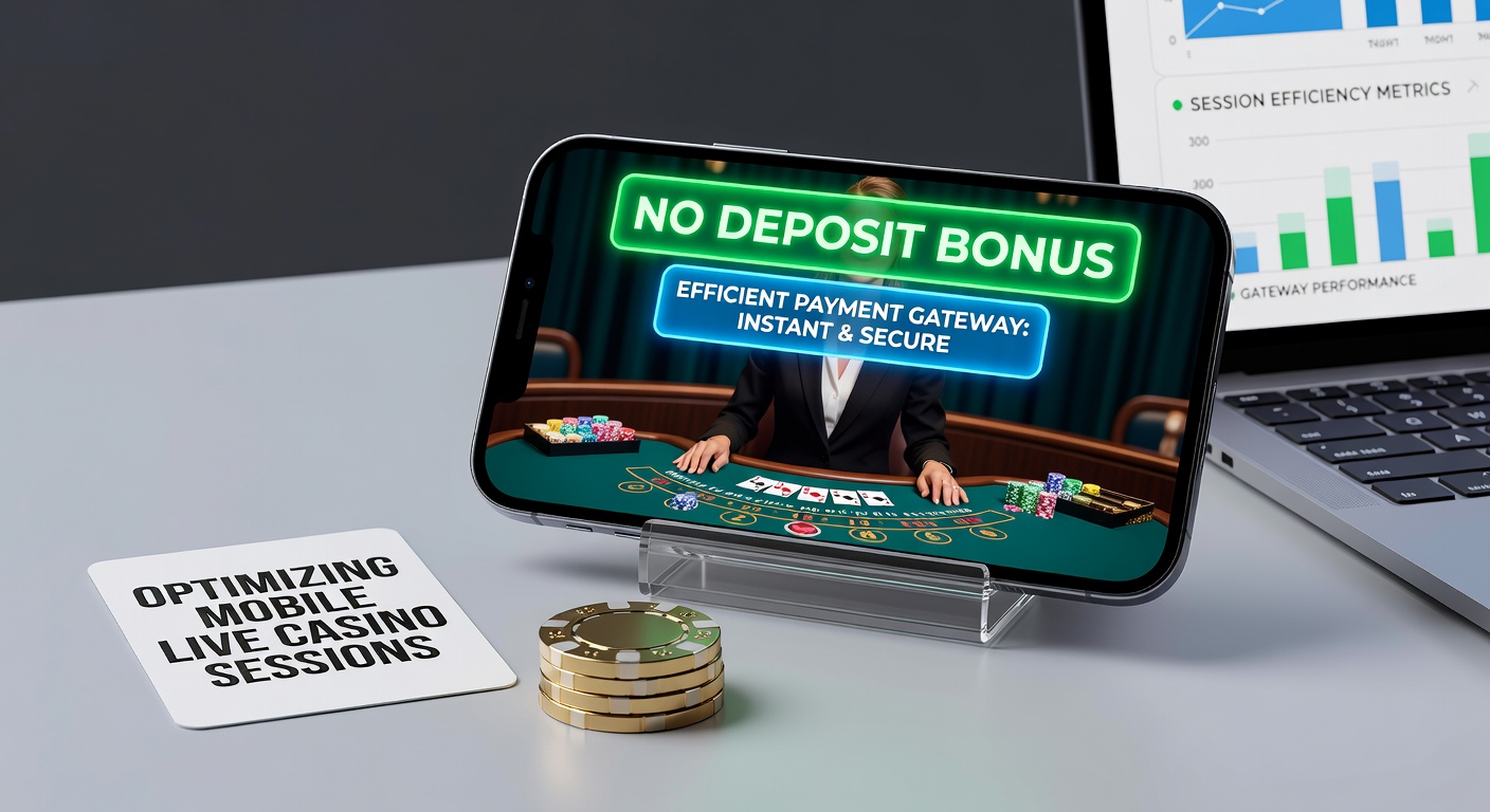Mobiele live casino sessie met dealer aan tafel, no deposit bonus icoon en snelle betaalopties zichtbaar op smartphone scherm