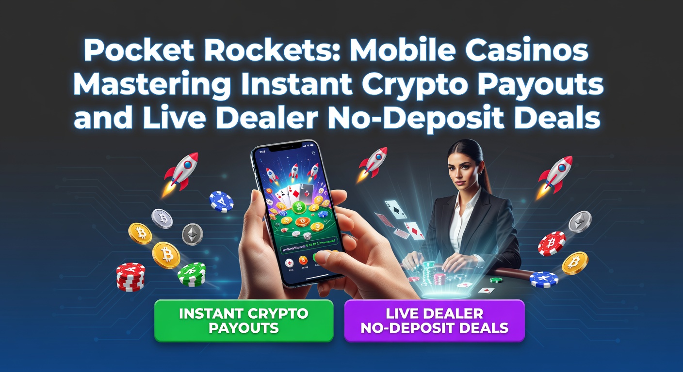 Mobiele casino-interface met crypto-pictogrammen en live dealer tafels op een smartphone-scherm, symboliserend snelheid en toegankelijkheid