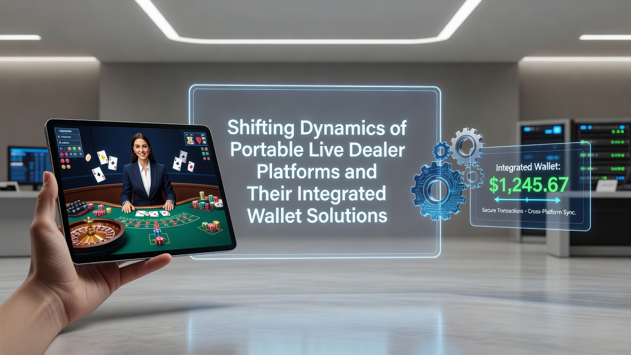 Interface van een draagbaar live dealer platform met geïntegreerde wallet functionaliteit